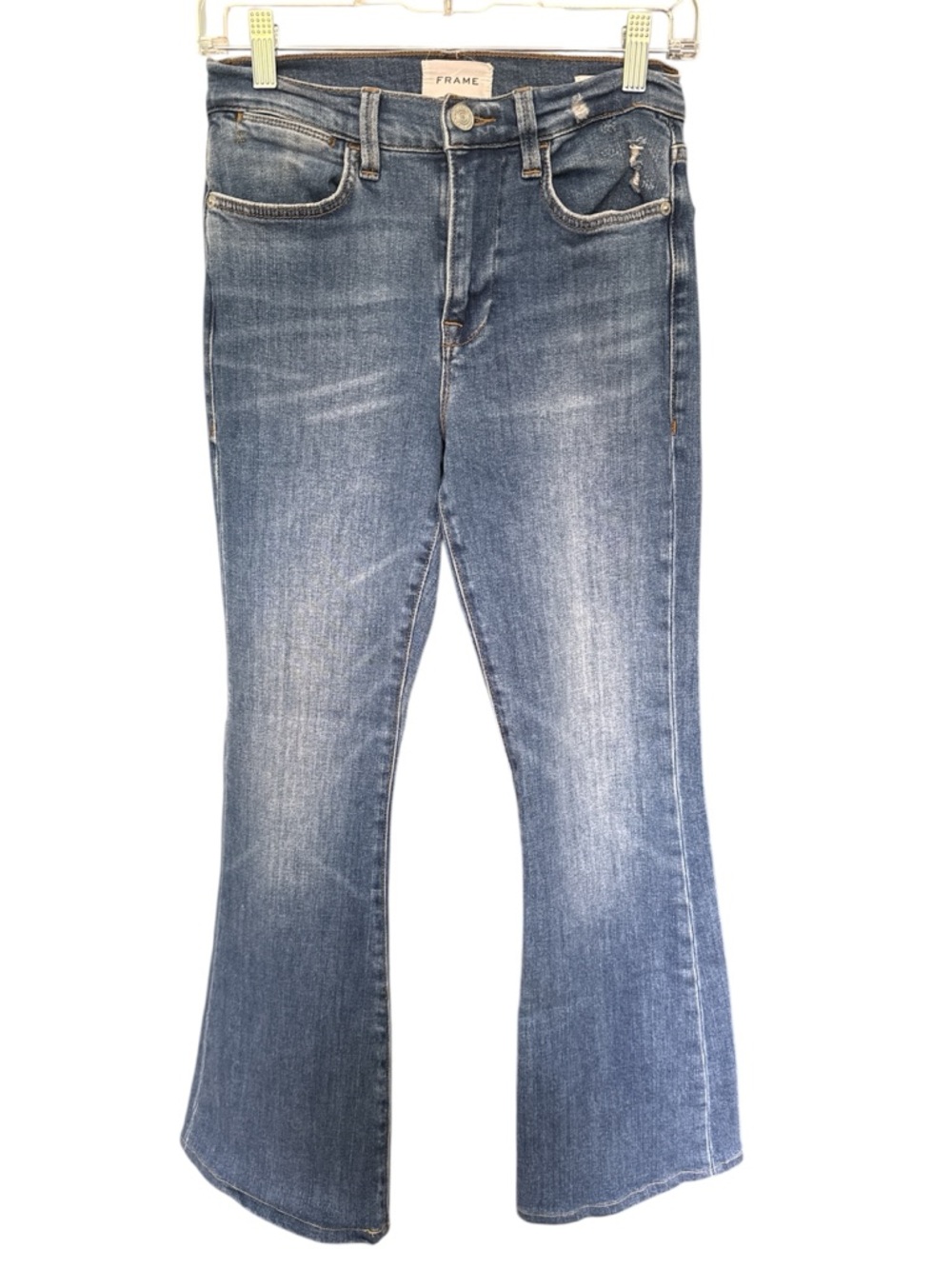 Frame Le high Flare Jeans in Faded Blue Wash